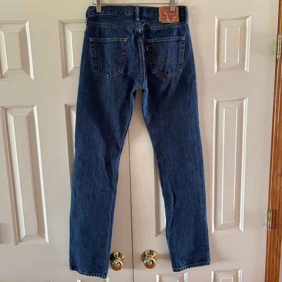 Levi’s Blue Denim 501 Straight Leg Jeans - Picture 4 of 5